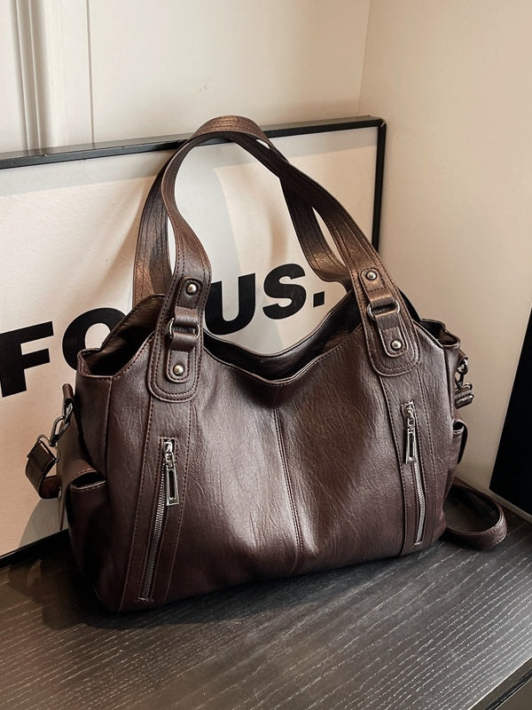 Fashionable rivet high-end large-capacity tote bag