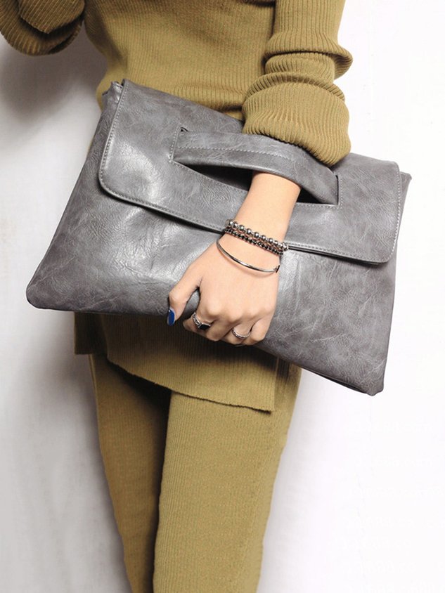 Large Capacity Commuting Magnetic Clutch Bag with Crossbody Strap