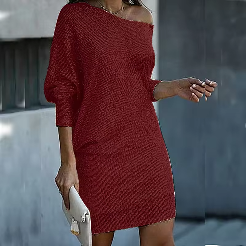 Elegant Sequined Off-shoulder Mini Dress