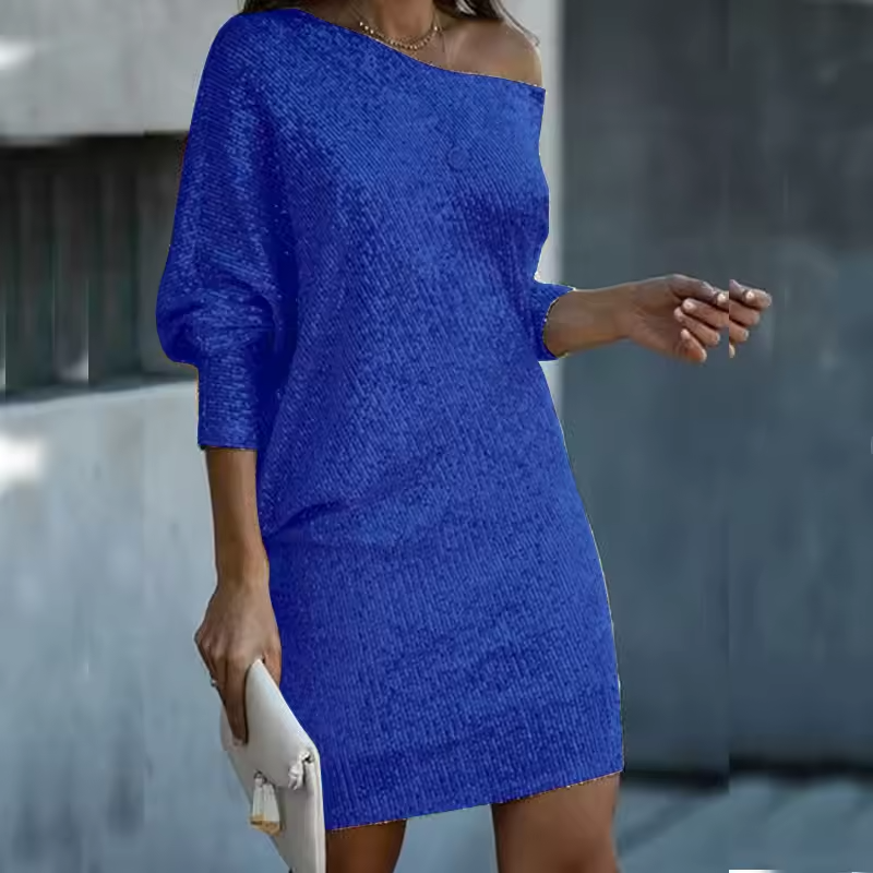 Elegant Sequined Off-shoulder Mini Dress