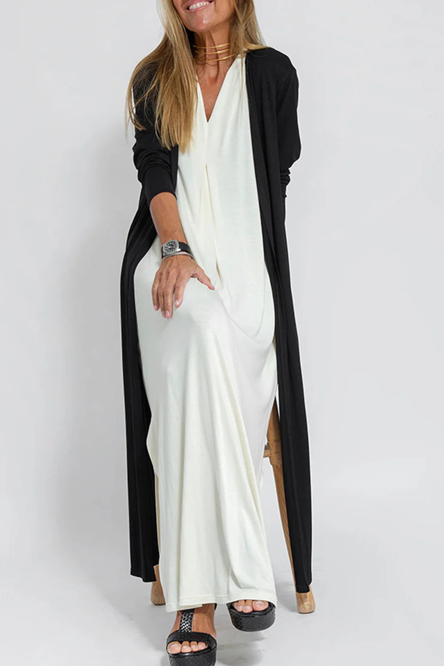 Solid Color Sleeveless Maxi Dress